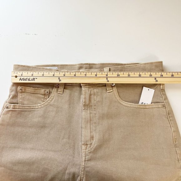 NEW Gap 4" Short High Rise Tan Brown Denim Raw Hem Jean Shorts - Size 28, 6 - Picture 7 of 9
